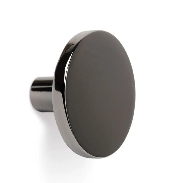 Buton mobilier Viefe Como, nichel negru lustruit, Ø 26 mm