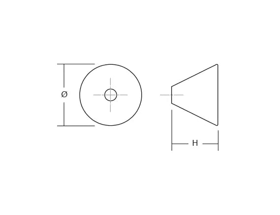 Buton mobilier Viefe Conic, negru mat, Ø 43 mm - imagine 2