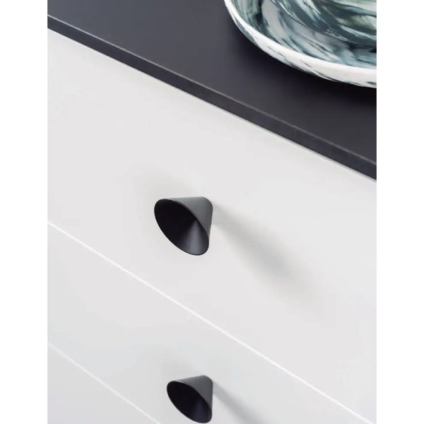 Buton mobilier Viefe Conic, negru mat, Ø 43 mm - imagine 3