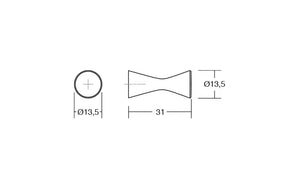 Buton mobilier Viefe Diabolo, alamă întunecată periată, Ø 13,5 mm - imagine 2