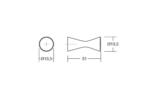 Buton mobilier Viefe Diabolo, alamă întunecată periată, Ø 13,5 mm - imagine 2
