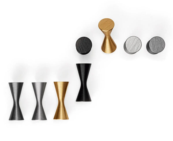 Buton mobilier Viefe Diabolo, gri periat, Ø 13,5 mm
