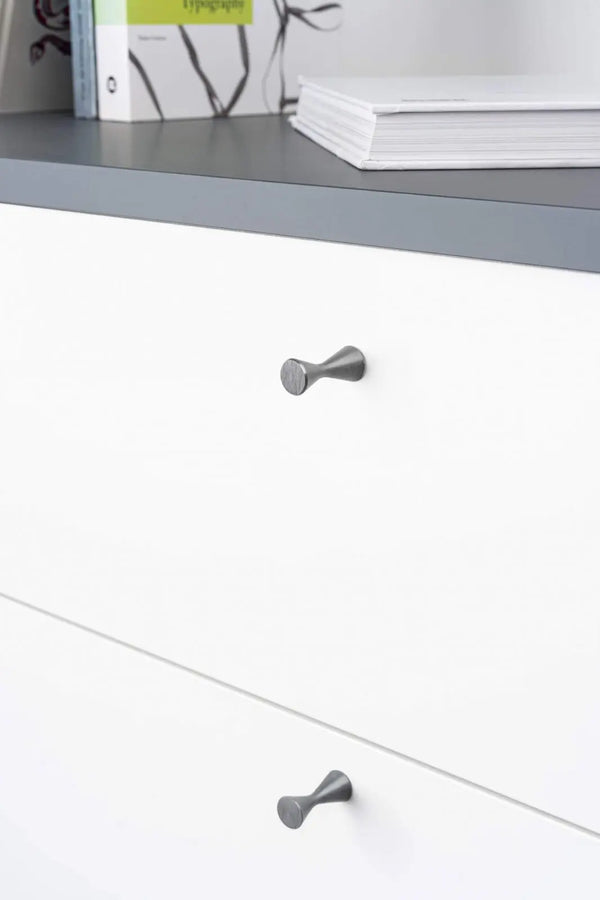 Buton mobilier Viefe Diabolo, gri periat, Ø 13,5 mm - imagine 3