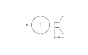 Buton mobilier Viefe Disc, alamă, Ø 38 mm - imagine 2