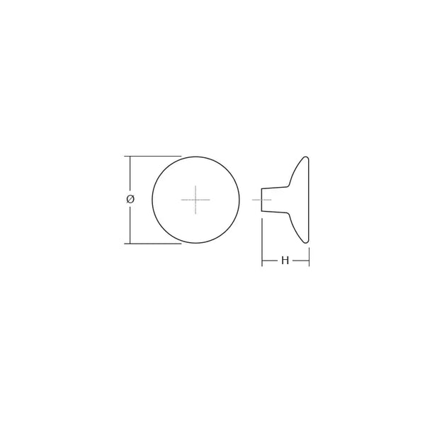 Buton mobilier Viefe Disc, alamă, Ø 50 mm - imagine 2