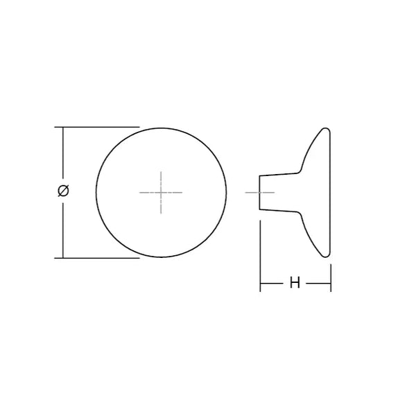 Buton mobilier Viefe Disc, bronz periat, Ø 38 mm
