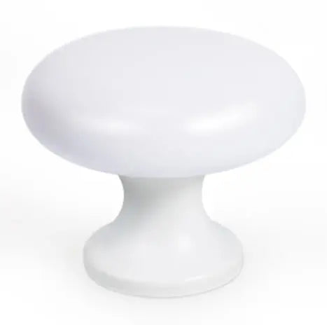 Buton mobilier Viefe Duke, alb mat, Ø 31,4 mm