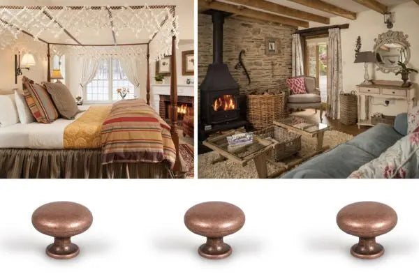 Buton mobilier Viefe Duke, cupru antichizat, Ø 31,4 mm - imagine 4
