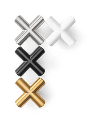 Buton mobilier Viefe Equis, alb mat, 40 × 40 mm