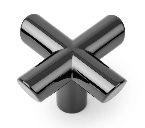 Buton mobilier Viefe Equis, nichel negru lustruit, 40 × 40 mm - imagine 4