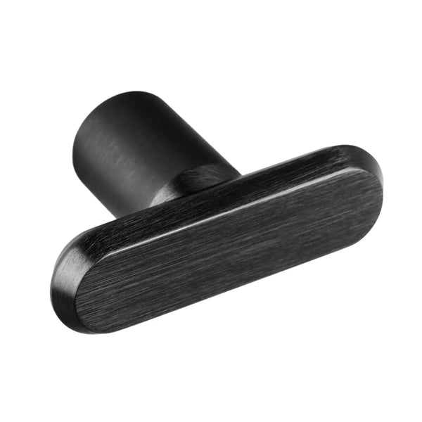 Buton mobilier Viefe Fase, negru periat, 52 mm