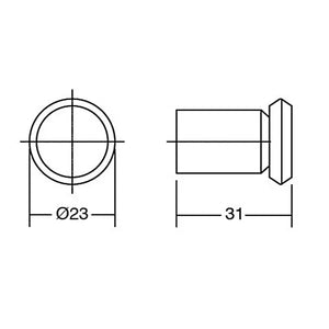 Buton mobilier Viefe Fase, negru periat, Ø 23 mm