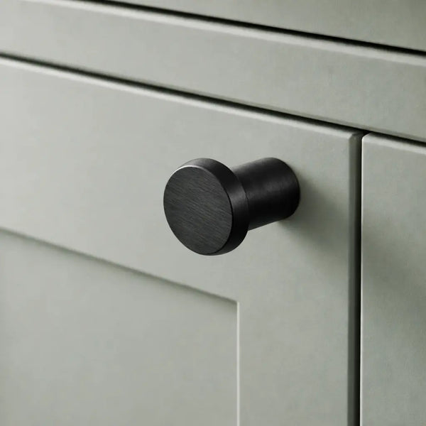 Buton mobilier Viefe Fase, negru periat, Ø 23 mm - imagine 3