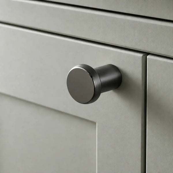Buton mobilier Viefe Fase, negru titan lustruit, Ø 23 mm - imagine 2