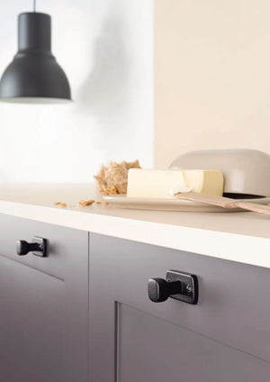 Buton mobilier Viefe Firm, negru texturat, 45,8 mm