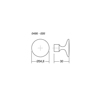 Buton mobilier Viefe Floid, alamă antichizată, Ø 34,8 mm