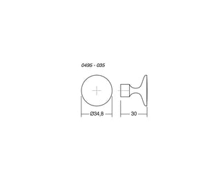 Buton mobilier Viefe Floid, auriu periat, Ø 34,8 mm - imagine 3