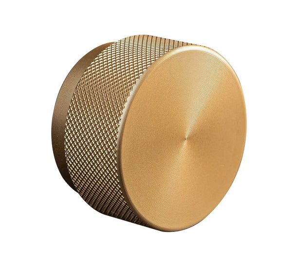 Buton mobilier Viefe Graf Big, alamă întunecată periată, Ø 50 mm