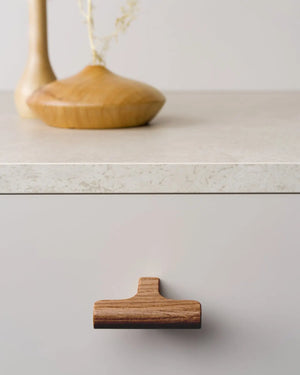 Buton mobilier Viefe Hinoki Wood, nuc, 60 × 36,7 mm - imagine 2