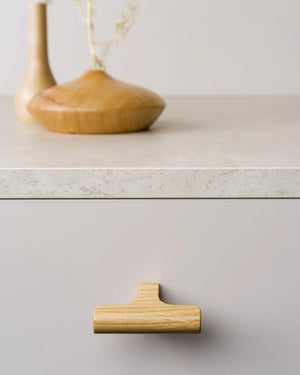Buton mobilier Viefe Hinoki Wood, stejar, 60 × 36,7 mm - imagine 2