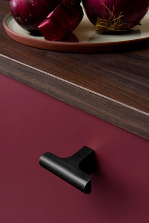 Buton mobilier Viefe Hinoki, negru periat, 60 × 36,7 mm - imagine 2
