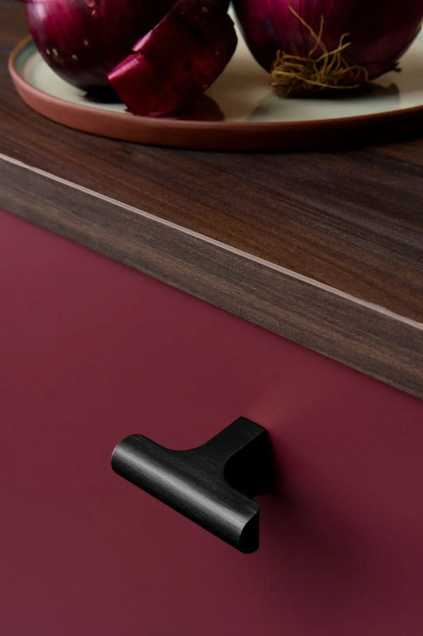 Buton mobilier Viefe Hinoki, negru periat, 60 × 36,7 mm - imagine 2