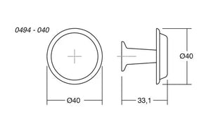 Buton mobilier Viefe Land, cositor, Ø 40 mm