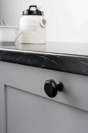 Buton mobilier Viefe Land, negru mat, Ø 40 mm - imagine 2