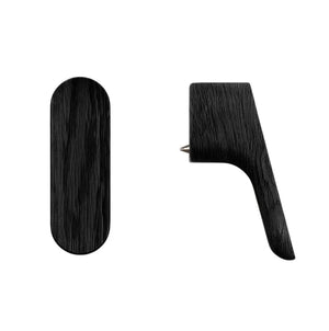 Buton mobilier Viefe Luv Wood, negru mat lacuit, 17,5 × 51,2 mm