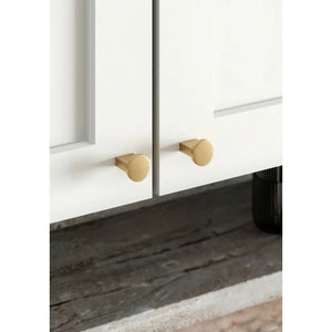 Buton mobilier Viefe Nexx, alamă cava periată, Ø 25 mm - imagine 2