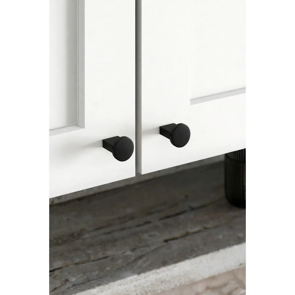 Buton mobilier Viefe Nexx, negru periat, Ø 25 mm - imagine 2