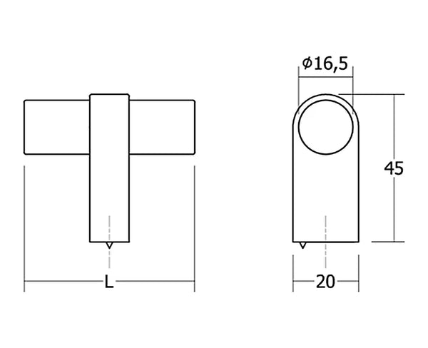 Buton mobilier Viefe Nobb, negru periat, 52 × 45 mm