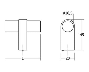Buton mobilier Viefe Nobb, oțel inoxidabil, 52 × 45 mm