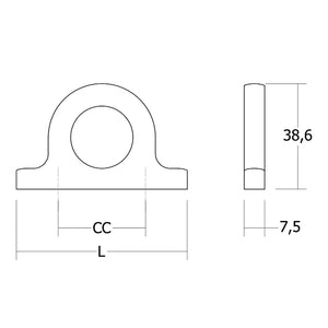 Buton mobilier Viefe Omega, negru mat, 62,5 mm