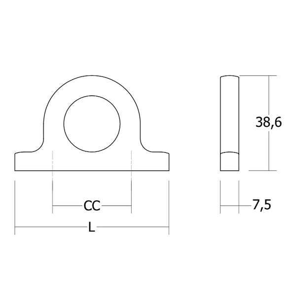 Buton mobilier Viefe Omega, negru mat, 62,5 mm