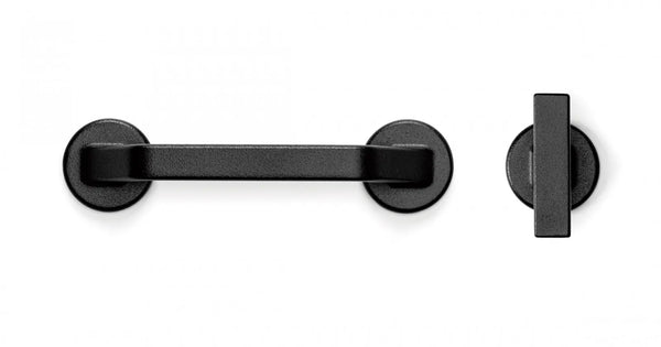 Buton mobilier Viefe Oto, negru texturat, 60 × 37 mm