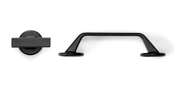 Buton mobilier Viefe Oto, negru texturat, 60 × 37 mm - imagine 2