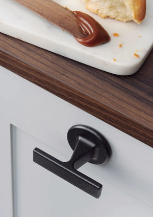 Buton mobilier Viefe Oto, negru texturat, 60 × 37 mm - imagine 4