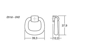 Buton mobilier Viefe Pendant, cositor, 39,3 mm