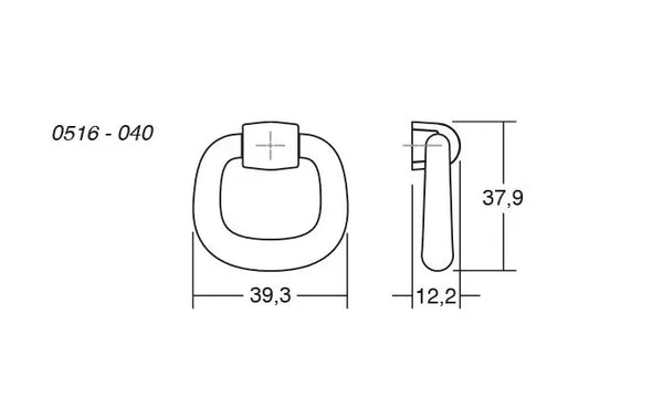 Buton mobilier Viefe Pendant, cositor, 39,3 mm