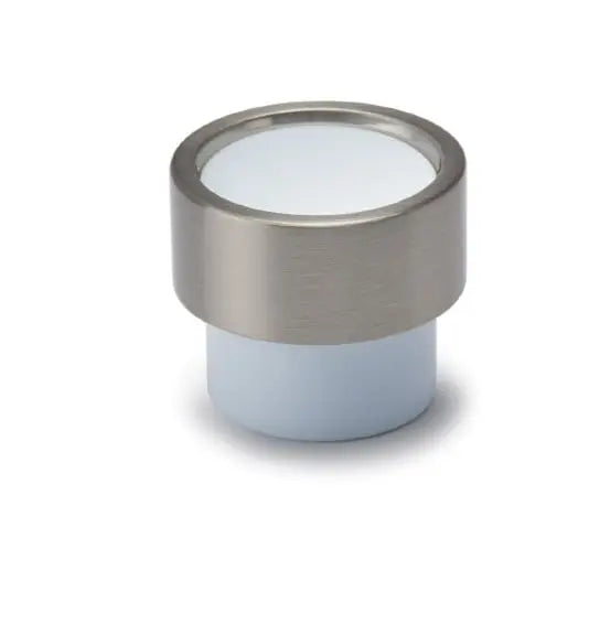 Buton mobilier Viefe Piston, alb și nichel periat, Ø 34,5 mm