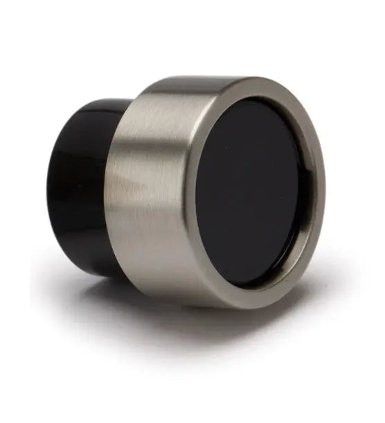 Buton mobilier Viefe Piston, negru și nichel periat, Ø 34,5 mm
