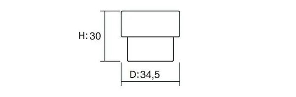 Buton mobilier Viefe Piston, negru și nichel periat, Ø 34,5 mm - imagine 2