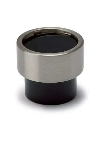 Buton mobilier Viefe Piston, negru și nichel periat, Ø 34,5 mm
