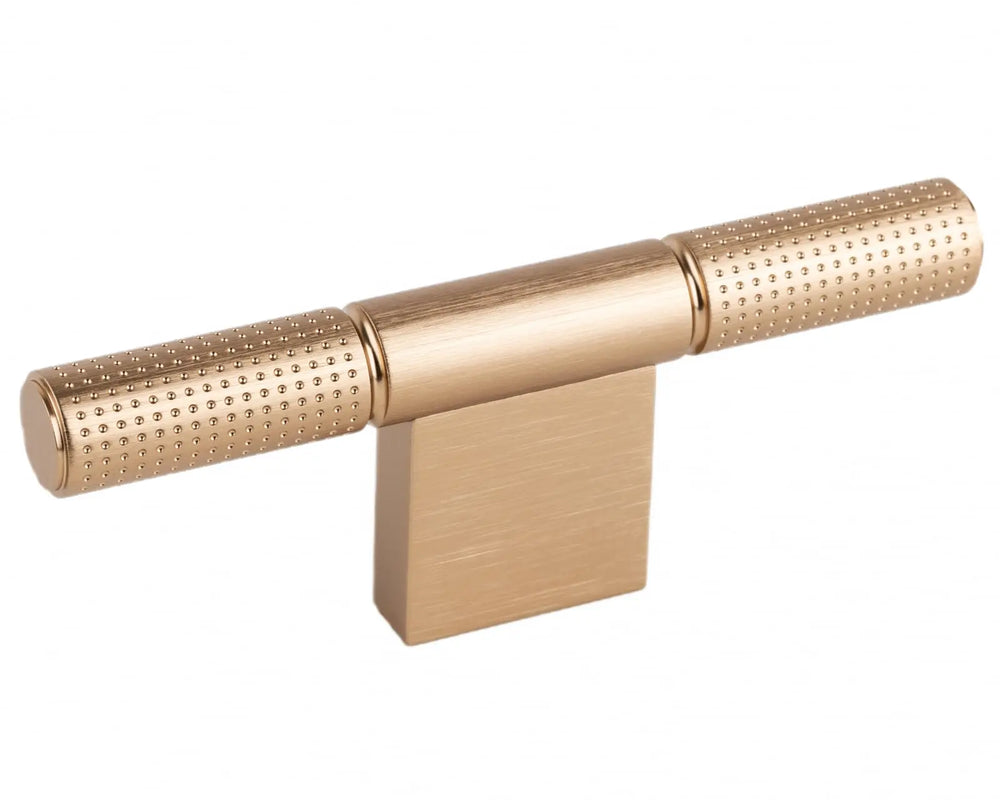 Buton mobilier Viefe Point, alamă cava periată, 110 × 40,9 mm