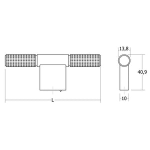 Buton mobilier Viefe Point, negru periat, 110 × 40,9 mm - imagine 4