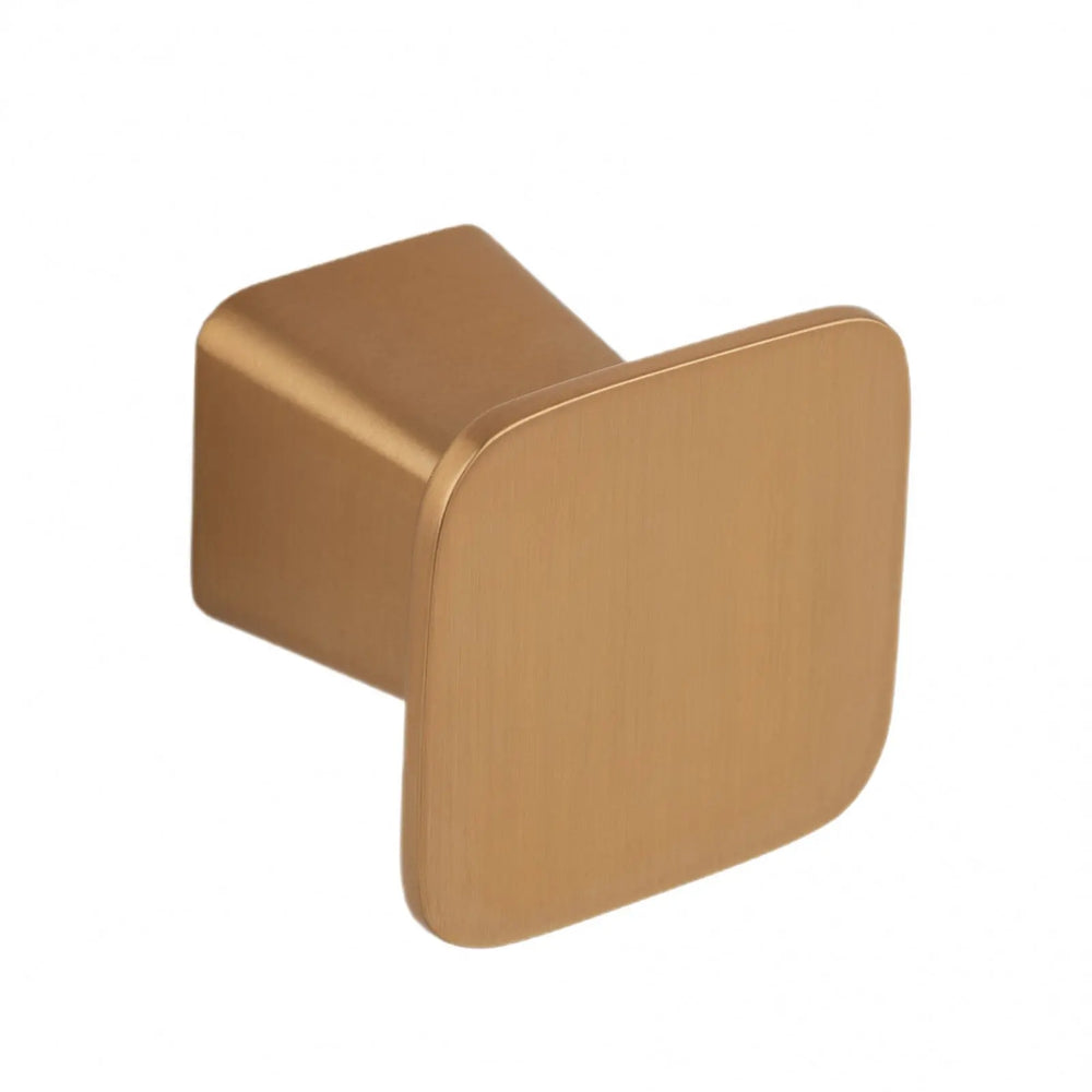 Buton mobilier Viefe Prism, alamă cava periată, 32 × 28 mm