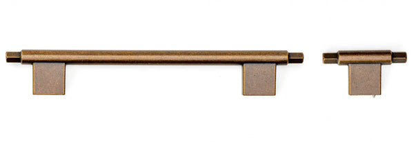 Buton mobilier Viefe Prisma, alamă rustică, 78 × 41 mm