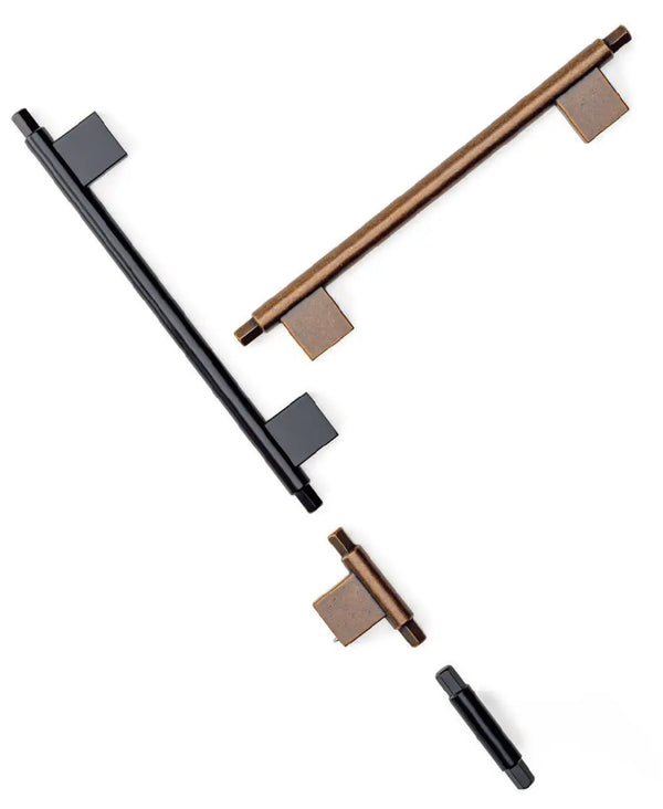 Buton mobilier Viefe Prisma, alamă rustică, 78 × 41 mm - imagine 2