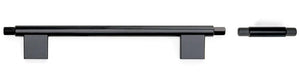 Buton mobilier Viefe Prisma, negru mat, 78 × 41 mm